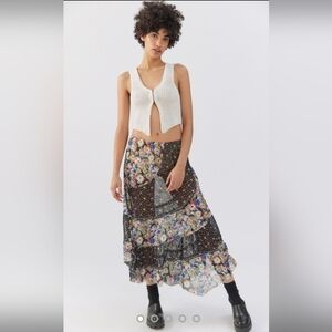 Urban Outfitters Tia Sheer Printed Midi Skirt, BNWT, Size XS